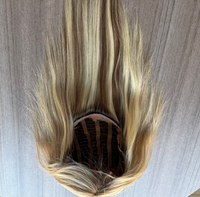 Harga Grosir Tersedia Siap Kirim Wig Mono 12 inci 130% Density 5*6 Base T9A/613 Ukuran Sedang 100% Rambut Manusia Asli