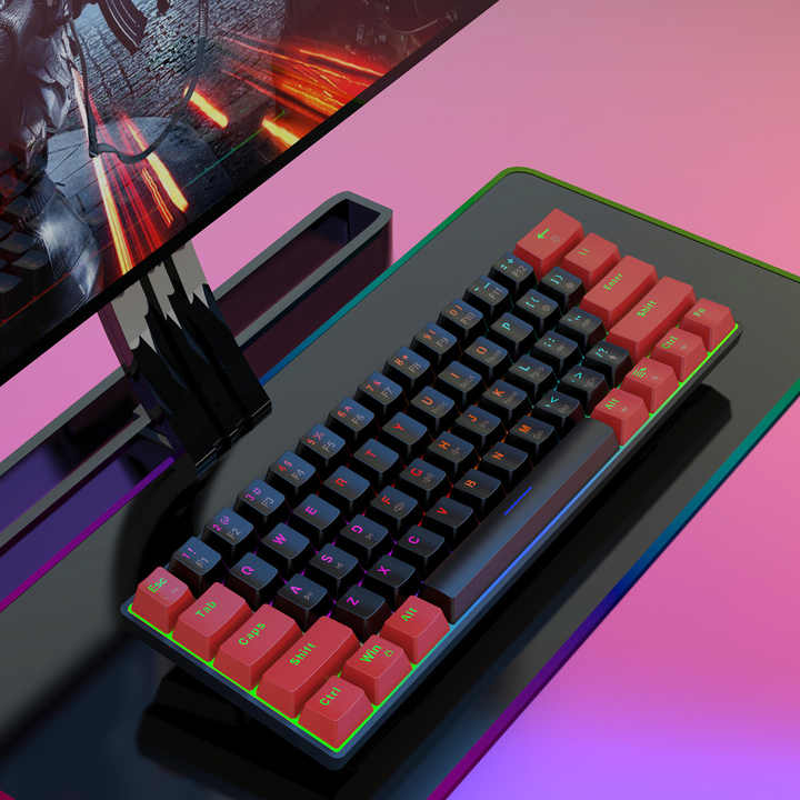 HXSJ Gaming Keyboard - Compact 61-Key Mechanical Keyboard