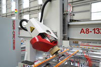 Router CNC ATC de 4 Ejes Directo de Fábrica 1300x2500mm con Cabezal Giratorio ±90 °   Mesa de trabajo Openwork con husillo de 9kW para tallado 3D en madera