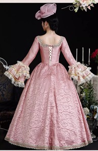 QQWZ713 mujeres Medieval Royal Rococó estilo <span class=keywords><strong>barroco</strong></span> disfraz Deluxe encaje Trim Ball vestido victoriano con sombrero personalizado - Product Image 6