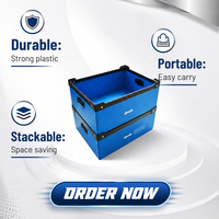 Boîte en plastique ondulé PP recyclé pliable et empilable carrée pour l'emballage de produits chimiques industriels en chaîne du froid, logo/graphisme personnalisé