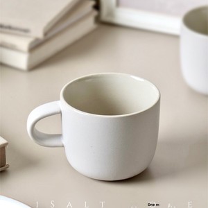 Eenvoudig rotsmotief monochrome strandwit ontbijt koffiemelkbeker enkel oorhandvat zonder deksel huishoudelijk kantoor gebruik Instagram - Product Image 2