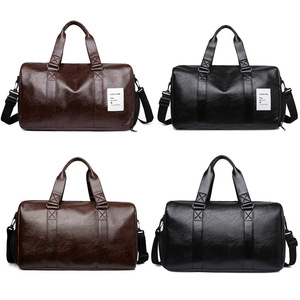Grande capacité hommes voyage Gym Golf <span class=keywords><strong>Sport</strong></span> entraînement <span class=keywords><strong>sac</strong></span> polochon 2 jours 1 nuit nuit week-end PU <span class=keywords><strong>sac</strong></span> en <span class=keywords><strong>cuir</strong></span> fermeture éclair mode - Product Image 3