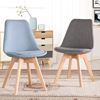 Chaise de salle à manger pivotante moderne avec revêtement en tissu et pieds en bois - Empilable, portable et légère pour le salon