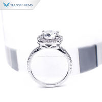 Bague Tianyu Gemstone en argent sterling S925 plaqué or 18 carats avec moissanite 1 carat pour femme, bague de promesse et de fiançailles en argent 925 pour femme