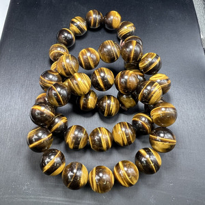 High Quality Natural Gemstone 16mm Gold Tiger Eye Bracelet <strong>Bead</strong> Bracelet Crystal <strong>Charm</strong> Stone Beaded Bracelet for Girls