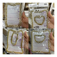 Conjunto de Joyería XUPING al por Mayor, Collar y Pulsera de Cadena Cubana Chapada en Oro de 14K, Estilo Hip Hop para Hombre