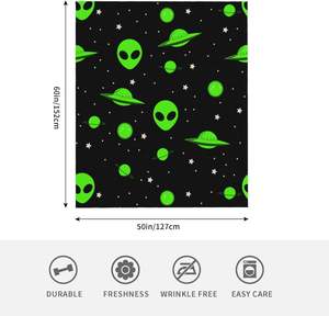 Manta de tiro del universo <span class=keywords><strong>alienígena</strong></span> verde personalizada, diseño sólido, estrellas alegres, cama tamaño King, silla, sofá para coche, maravilloso Cosmos alegre - Product Image 6