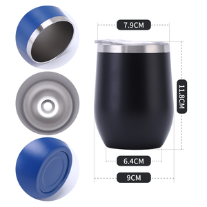 Tasse à vin en acier inoxydable sans BPA avec <span class=keywords><strong>photos</strong></span> personnalisées, 12 oz, en forme de coquille d'œuf avec couvercle - Product Image 6