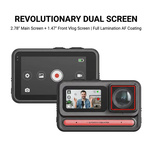 Ultra Creator Bundle Small 4K Vlogging Camera Hands-Free POV Senso 180 Min Battery Life Action Camera Sports Vlog IP68