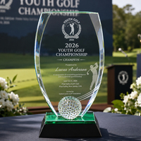 Trophée en cristal personnalisé, gravé sur mesure, pour les vainqueurs de tournois de golf, de football, de basketball, de tennis, plaques sportives