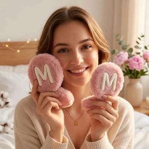Customized Initial Compact <b>Mirror</b>, Personalized Fuzzy Round Pocket <b>Mirror</b>, Cute Handheld Makeup <b>Mirror</b> for Women - Product Image 2