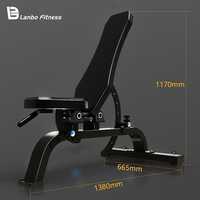Banc pliable super résistant en acier inoxydable réglable pour l'entraînement de force et la remise en forme commerciale
