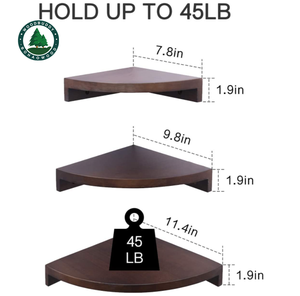 Meilleure vente, étagère d'angle murale moderne en forme d'éventail, étagère murale en bois massif, étagère d'affichage - Product Image 4