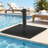 Base de parasol en acier au carbone noir thermolaqué, robuste, facile à installer, 35 lb, pour extérieur, JH-Mech OEM