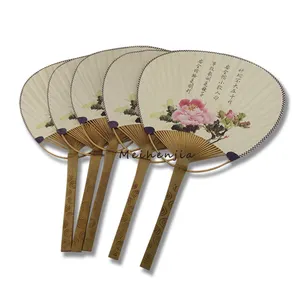 Low price hot selling promotion bamboo handle paper uchiwa fan