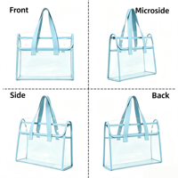 Pochette transparente en PVC imperméable avec fermeture à bouton, sac à main transparent pour documents, idéal pour le bureau, l'école, les examens et le rangement professionnel