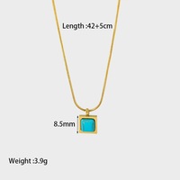 Collier en acier inoxydable plaqué or 18 carats, pendentif géométrique en forme de cœur turquoise, bijoux élégants vintage pour femmes