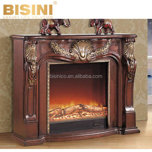 Splendide Style Américain En Bois Massif Sculpté Cheminée Concis Conception Console Cheminée Décorative Noyau - Product Image 3