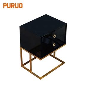 Modern Style Bed Room <strong>Small</strong> Wooden Nightstand Metal Locker <strong>Bedside</strong> Corner <strong>Table</strong> - Product Image 6