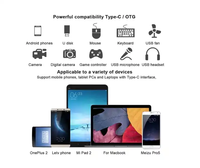 Venta caliente tipo C OTG adaptador IOS macho a USB 3,0 a tipo hembra OTG adaptador para iPhone teléfono móvil Salida de CA