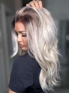 Perruque Synthétique Ombrée Blonde Brune de 18 Pouces à Ondulations Lisses pour Femmes Blanches - Prix de Gros Fournisseurs - Product Image 2