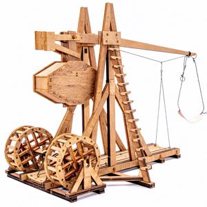 Modè<span class=keywords><strong>le</strong></span> de <span class=keywords><strong>trebuchet</strong></span> à contrepoids en bois vintage, modè<span class=keywords><strong>le</strong></span> de puzzle en bois 3D à monter soi-même, puzzle 3D - Product Image 1