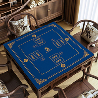 Nappe de table de mahjong imprimée sur quatre côtés, tapis de table doux et insonorisant, résistant à l'usure, pour le divertissement mahjong