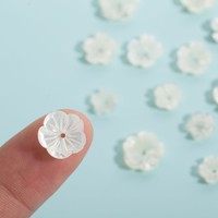 Perles de fleurs en coquillage sculptées à la main, motif coquillage, 5 pétales, nacre, 8mm, 10mm, 12mm, à prix abordable