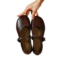 Mocassins pour femmes OEM ODM avec boucle réglable, bout vintage, légers, antidérapants, chaussures décontractées pour la marche quotidienne, logo personnalisé, vente en gros