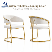 Chaises de salle à manger de luxe QIANCHENG, style européen ergonomique, revêtement en velours, pour restaurants et hôtels