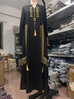 Robe élégante en polyester à col cœur, imprimé numérique, style abaya ethnique arabe, pour femmes musulmanes, collection printemps traditionnelle
