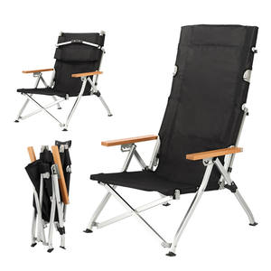 Customized Outdoor Garden 4 Gears Adjustable <b>Backrest</b> Picnic Beach Fishing Foldable Reclining Camping Chair - Product Image 2