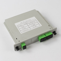 Distribuidor de Red Tipo Tarjeta PLC SC/APC, Divisor Óptico FTTH 1x4 Tipo Caja ODF para Uso de Fibra Óptica, Capacidad de 1 a 4 Tarjetas