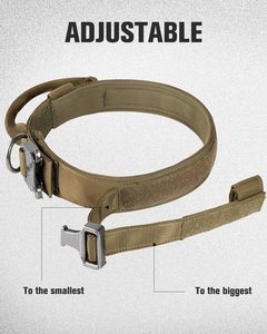 Personalized Logo & Color Nylon Solid Color Dog <b>Collar</b> and Leash Set for Medium/Large Dogs Tactical Training - Product Image 4
