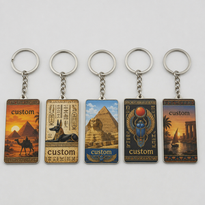 Porte-clés <span class=keywords><strong>en</strong></span> métal pyramidal de haute qualité, vente <span class=keywords><strong>en</strong></span> gros personnalisée, design culturel égyptien, souvenir de <span class=keywords><strong>voyage</strong></span> - Product Image 1
