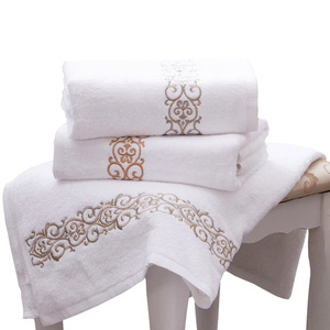 Tùy Chỉnh Thêu Logo Khách Sạn Khăn Set Cho Spa 100% Hữu Cơ Cotton Terry Sang Trọng Khăn Tắm Tay Màu Trắng Khăn - Product Image 3