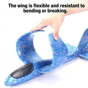 Avion en mousse à lancer à la main de 48 cm, jouet d'extérieur, planeur, jouet interactif familial parent-enfant, jouet pour enfants sans lumières - Product Image 4
