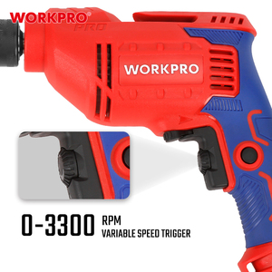 <strong>WORKPRO</strong> 450W Impact Electric Hammer Drill Set Professional 25MM Drill for Wood and Metal Power Source Motor - Product Image 5