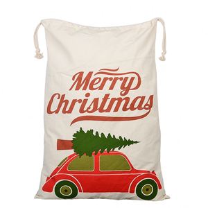 Sac de Noël en gros 2026, vente chaude, haute qualité, 100 % coton, personnalisé, avec cordon de serrage, sac du Père Noël, décoration de Noël - Product Image 1