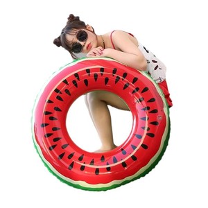 Anillo de natación con forma de sandía para niños, juguete flotante redondo de Pvc grueso para piscina, Unisex, YB189 - Product Image 2
