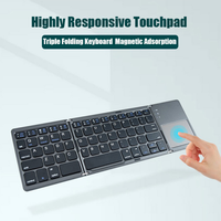 Clavier sans fil pliable B033 Mini avec pavé tactile et souris aérienne pour Windows, Android, iOS, téléphone, tablette, PC