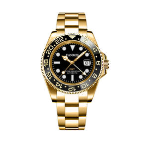 Montre automatique de luxe pour homme, montre-bracelet <span class=keywords><strong>mécanique</strong></span> étanche <span class=keywords><strong>en</strong></span> or, logo personnalisé, acier inoxydable - Product Image 4