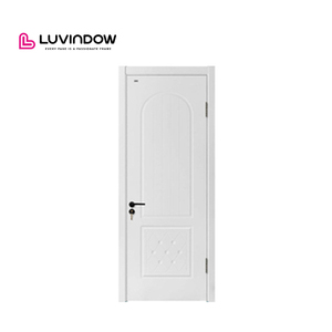 Portes d'entrée avant simples et modernes simples pour les portes intérieures en bois massif blanc anti-corrosion insonorisées de maisons - Product Image 3