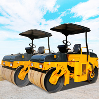 Compacteur routier à vibration de 3 tonnes Mini machines de construction Petit rouleau compresseur avec double tambour