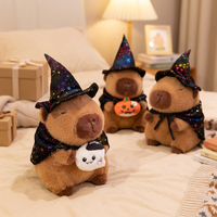 Peluche Capybara d'Halloween, jouet en peluche doux avec chapeau de sorcière et cape, cadeau anti-stress