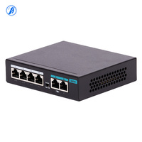 Conmutador de Red POE Huayu 4+2 100Mbps, Compatible con VLAN Simple, Plug-and-Play, Capacidad de 1.6Gbps para Redes de Oficina de Fibra Óptica