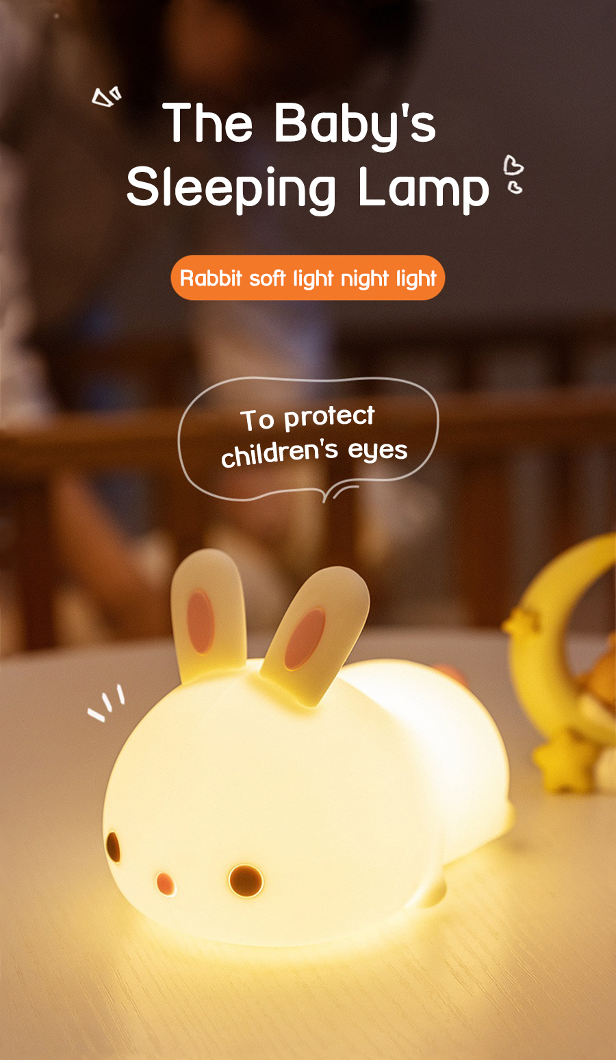 USB rechargeable cat silicone night light touch sensor LED lamp of bedroom the head of a bed with remote control children gifts