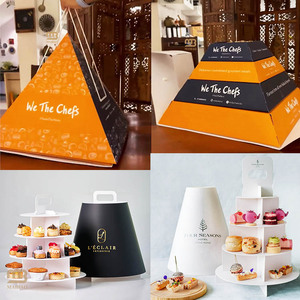 Caja Piramidal Personalizada para Compartir Pasteles y Postres, Caja <span class=keywords><strong>de</strong></span> Regalo en Forma <span class=keywords><strong>de</strong></span> Pirámide para Tablas <span class=keywords><strong>de</strong></span> Embutidos, Nuevo Diseño <span class=keywords><strong>de</strong></span> Caja <span class=keywords><strong>de</strong></span> Catering para Comida para Llevar con Forma Piramidal - Product Image 2