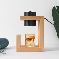 Lampe d'aromathérapie électrique en bois et bambou pour la fonte de cire, avec minuterie et fonctions de gradation, style moderne minimaliste, lampe de table